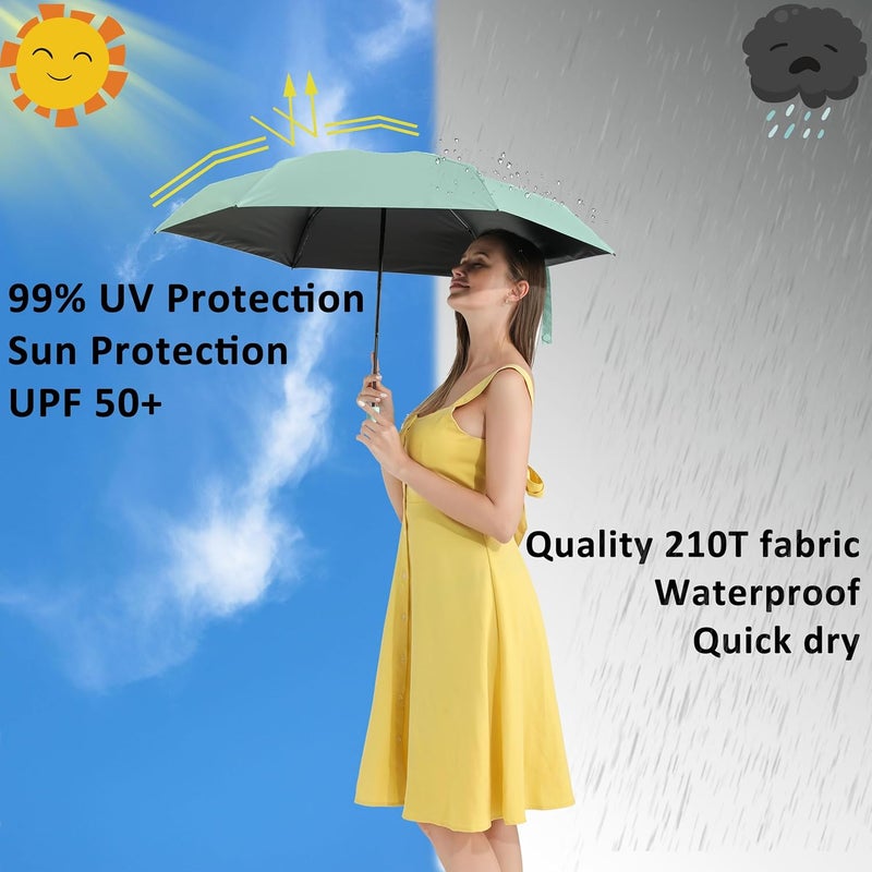 BAODINI Small UV Protection Travel Umbrella Compact for Rain and Sun UPF 50+ Windproof Portable 42 inch Umbrella for Women and Men - Image 2